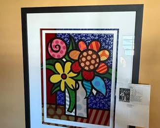 A BRITTO limited edition print of his earlier work. Very colorful and fun. He is creator of “ The Happy Art Movement”