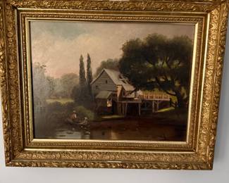 Oil on board in original frame.