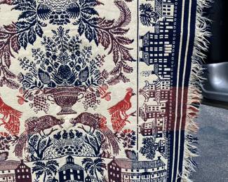 Exceptional coverlet in excellent condition. Next photo is same coverlet with an overall view