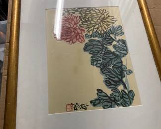 Framed painting in the style of Qi Banshi