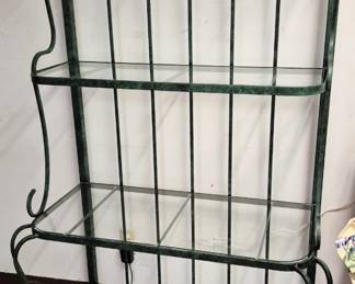 Green cast iron bakers rack