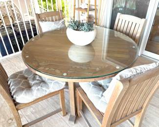 Solid teak patio table