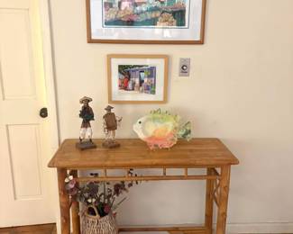 Am in love with this little bamboo console table, tucks into any corner or sturdy enough to hold a TV :)