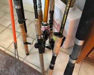 fishing rods -- from modern and useful to antique for display