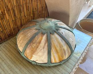 lampshade: copper and slag glass