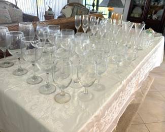 Our homeowner had a thing for glass and crystal -- every shape and size, all high quality.