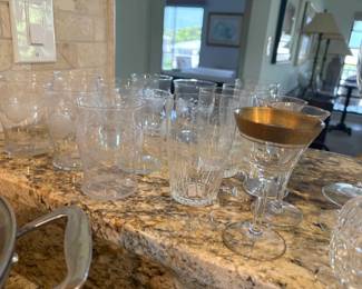Our homeowner had a thing for glass and crystal -- every shape and size, all high quality.
