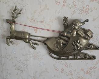Brass Santa and sleigh