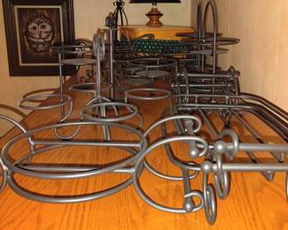 Collection of Longaberger Wrought Iron Stands. Classic hand-forged stands, basket organizers, shelves, and caddies.
