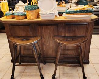 Hardwood Saddle Stools.