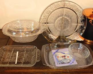 Princess House "Fantasia Casserole Dish, Relish Tray, Baking Dish and Bowl.