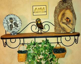 Owl Plaque and Stand, Wooden Owl, Birdhouse