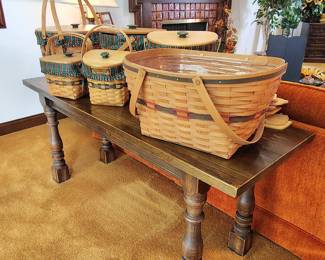 Classic Farmhouse Charm, Turned Leg Sofa Table. Longaberger Baskets