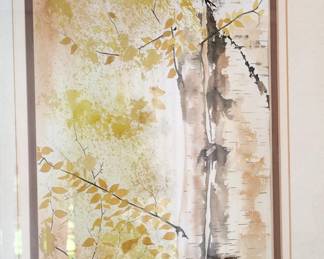David King Watercolor, Birch Tree