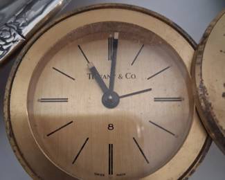 TIFFANY CO BRASS TRAVEL CLOCK