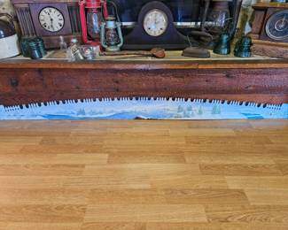 Original, double-sided artwork on a crosscut logging saw by Pauline "P'Line" Ducker (local area artist)