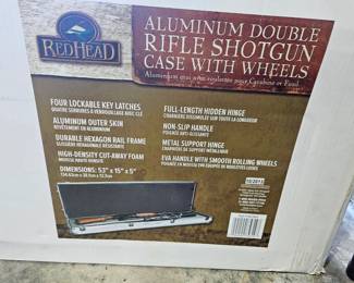 Aluminum, Double Shotgun / Rifle Case on wheels - never used