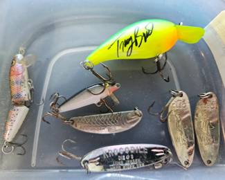 Vintage Fishing Lures (one signed by Tracy Byrd)