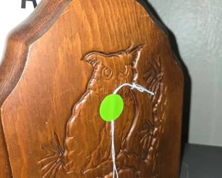 Wood, Owl Hand Carved Book Ends (2)