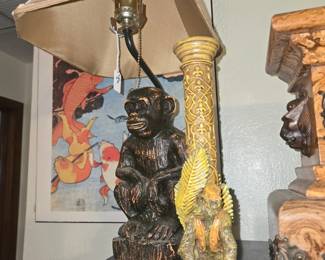 Monkey Lamp & Candlestick