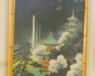 Mt. Fuji painting on fabric