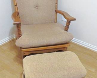 Vintage glider rocker and ottoman - Made in Hillsboro, Texas at Towne Square