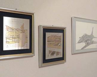 Reed & Barton Damascene Air Force Academy plaques, limited edition F 16 Fighting Falcon by Joe Plummer