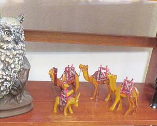 Camel and donkey caravan, ironwood elephant
