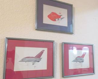 Northwest Airlines, Braniff - 1990's signed Hurley