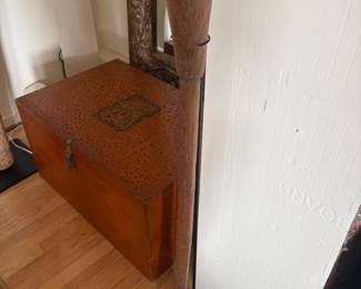 $280. African Millet Pounder on stand. Probably Ivory Coast. 44"h.