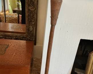 $280 African millet pounder. 44” h on stand.
