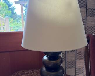 Mid-century modern brass triple sphere lamp. 23.5"h to finial. Better photo coming.