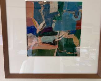 $180 framed abstract art. 20” x 20”.