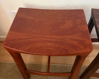 $280. Japanese teak stool. 17 inches wide by 14.5 inches deep by 18.75 inches tall. Purchased at Sujaro Antiques in San Francisco.