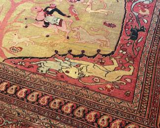 $10,000. Antique Dorksh animal rug. 13’2 inches x by 10’. Ca. 1890. Originally $30,049.