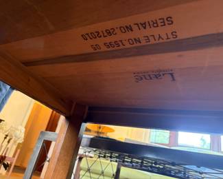 underside of the Lane table
