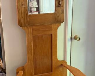 Antique wooden hall tree