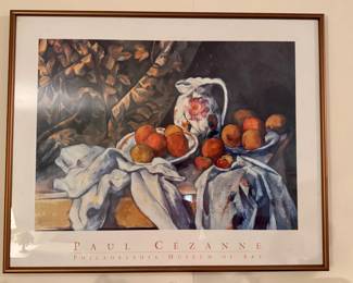 Paul Cézanne's Still Life with Curtain and Flowered Pitcher (c. 1895) museum poster from the Philadelphia Museum of Art