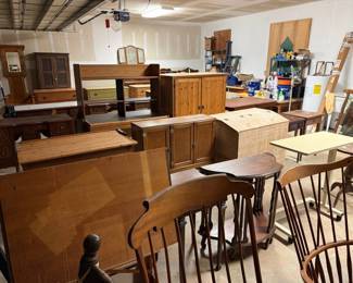 50+ pieces of antique furniture - dressers, chairs, unique items