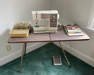Bernina sewing machine with custom sewing table