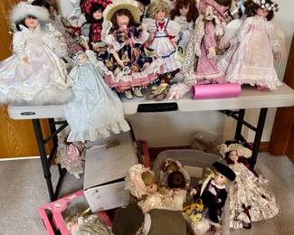 vinyl and porcelain dolls