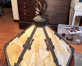 Here we see a large hanging lamp with a lot of style.