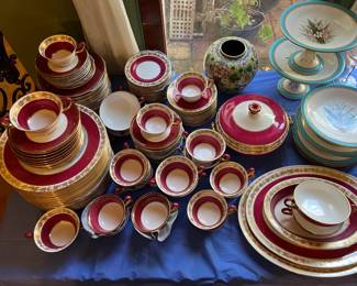 This dishware collection is the Wedgwood bone china from England.