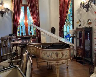 This is one view of the Baldwin grand piano; there are others coming up.  Oh, and don't forget the other decorative pieces shown here.