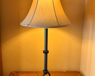 Black Steel and Cast Iron Lamp 30"