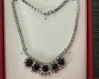 House of Harlow Black & Clear Rhinestone Necklace