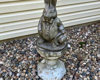 Concrete Rabbit on Stand