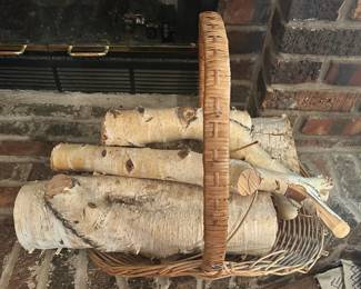 Basket of White Birch Logs