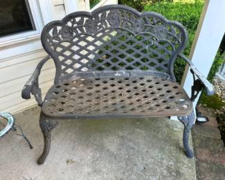 Wrought Iron Porch Bench