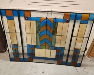 Fireplace Stained Glass Window